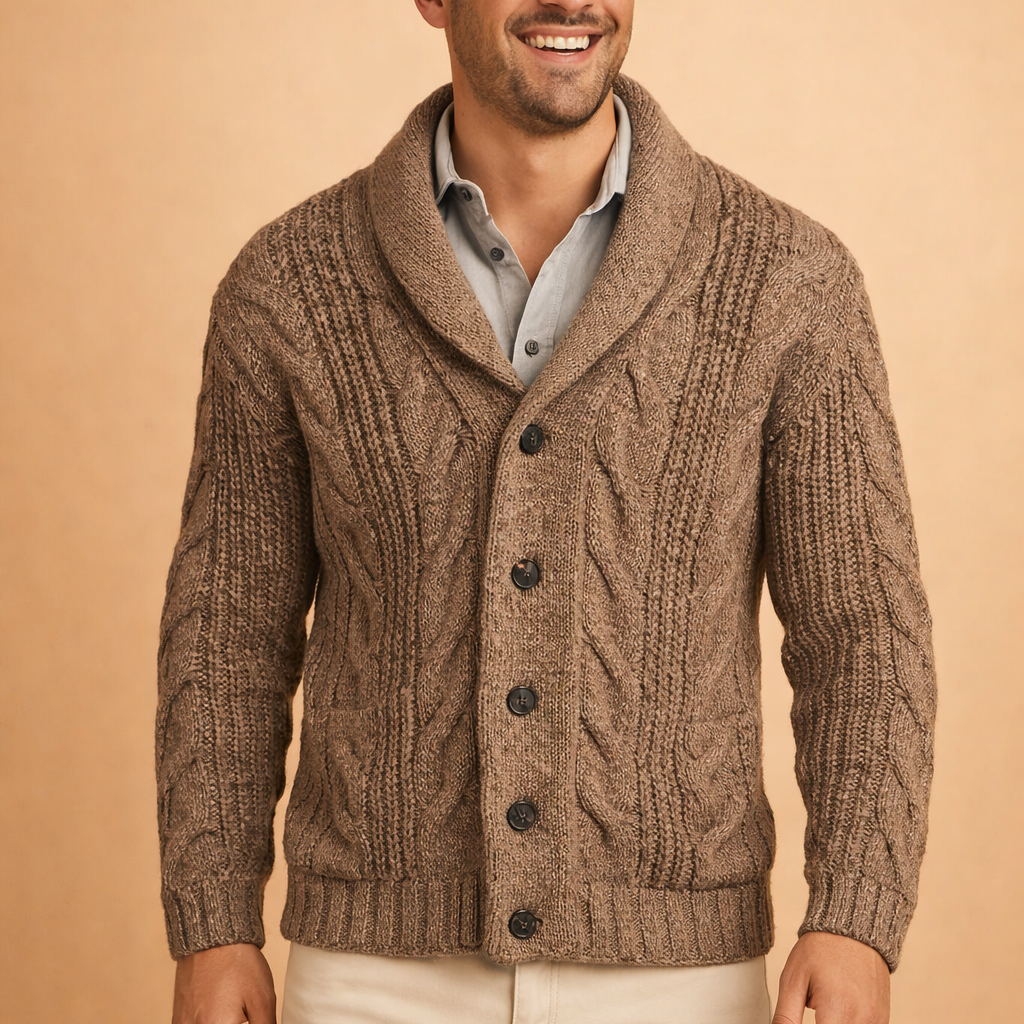 Men's Shawl Collar Knit Cardigan