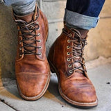 Men's Classic Brown Leather Ankle Boots