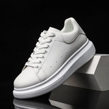 Men's Leather Lace Up Casual Sneakers