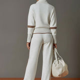 Women's Quarter-Zip and Wide-Leg Two-Piece Lounge Set