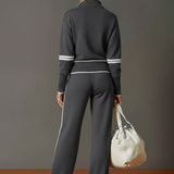 Women's Quarter-Zip and Wide-Leg Two-Piece Lounge Set