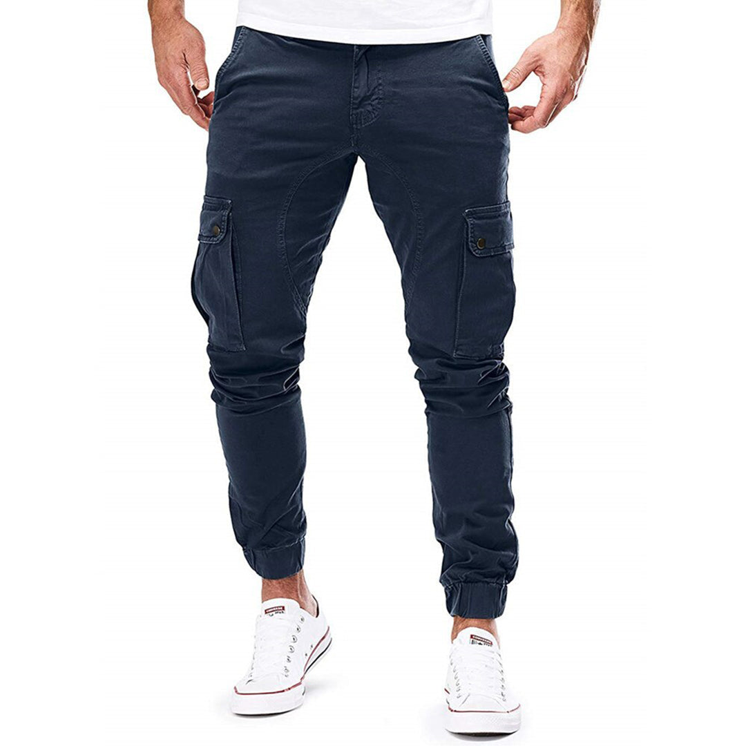 Men's Tapered Cargo Joggers with Drawstring Waist