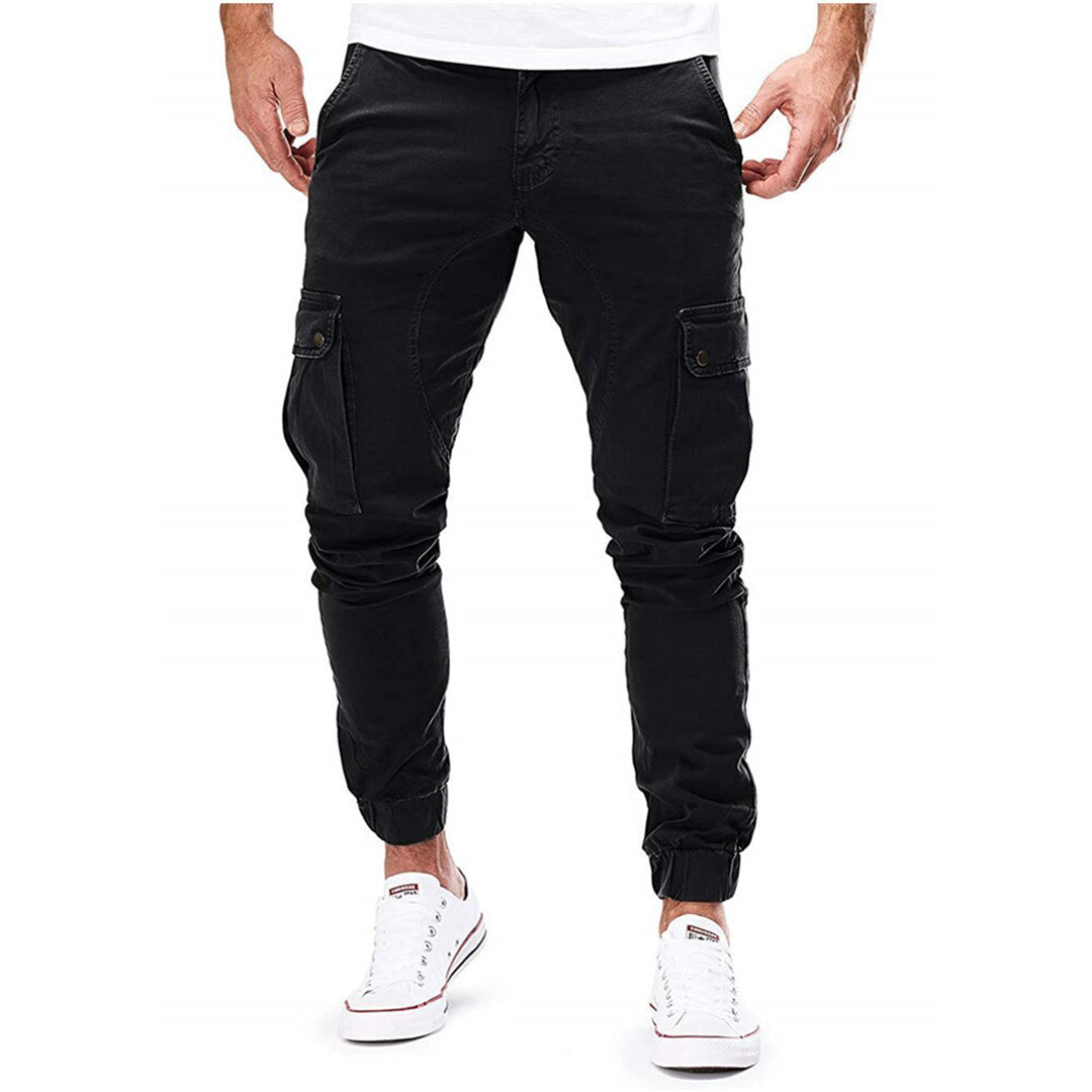 Men's Tapered Cargo Joggers with Drawstring Waist