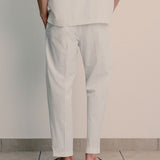 Men's Relaxed Fit Drawstring Linen Trousers