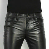 Men's Slim Fit Faux Leather Pants
