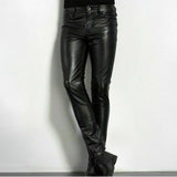 Men's Slim Fit Faux Leather Stretch Trousers