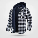 Men's Hooded Plaid Flannel Jacket