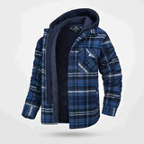 Men's Hooded Plaid Flannel Jacket