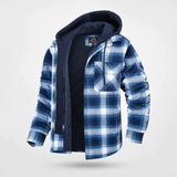Men's Hooded Plaid Flannel Jacket