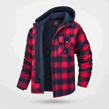 Men's Hooded Plaid Flannel Jacket