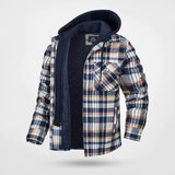 Men's Hooded Plaid Flannel Jacket
