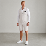 Men's Elegant Green Linen Spring Shorts