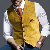 Men's Vintage Button Vest