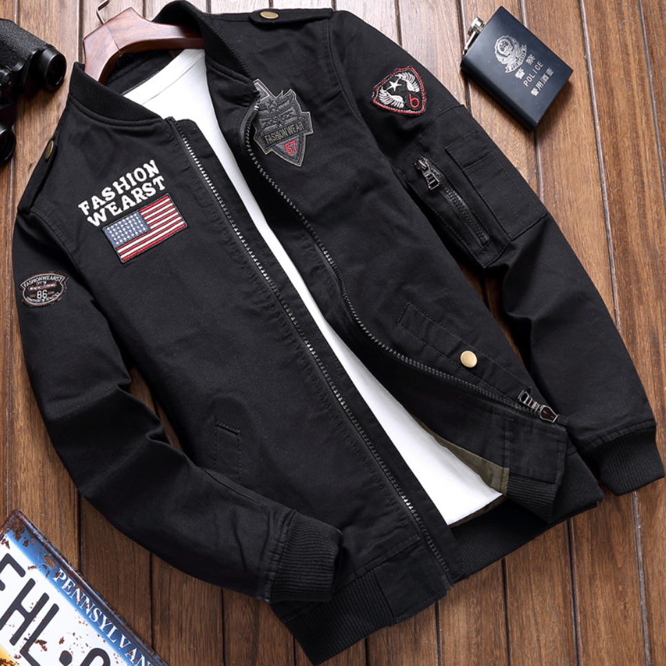 Men's Embroidered Bomber Jacket
