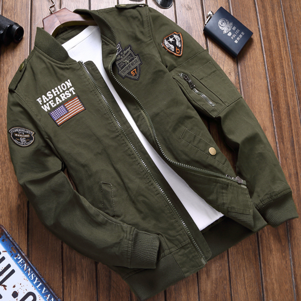 Men's Embroidered Bomber Jacket