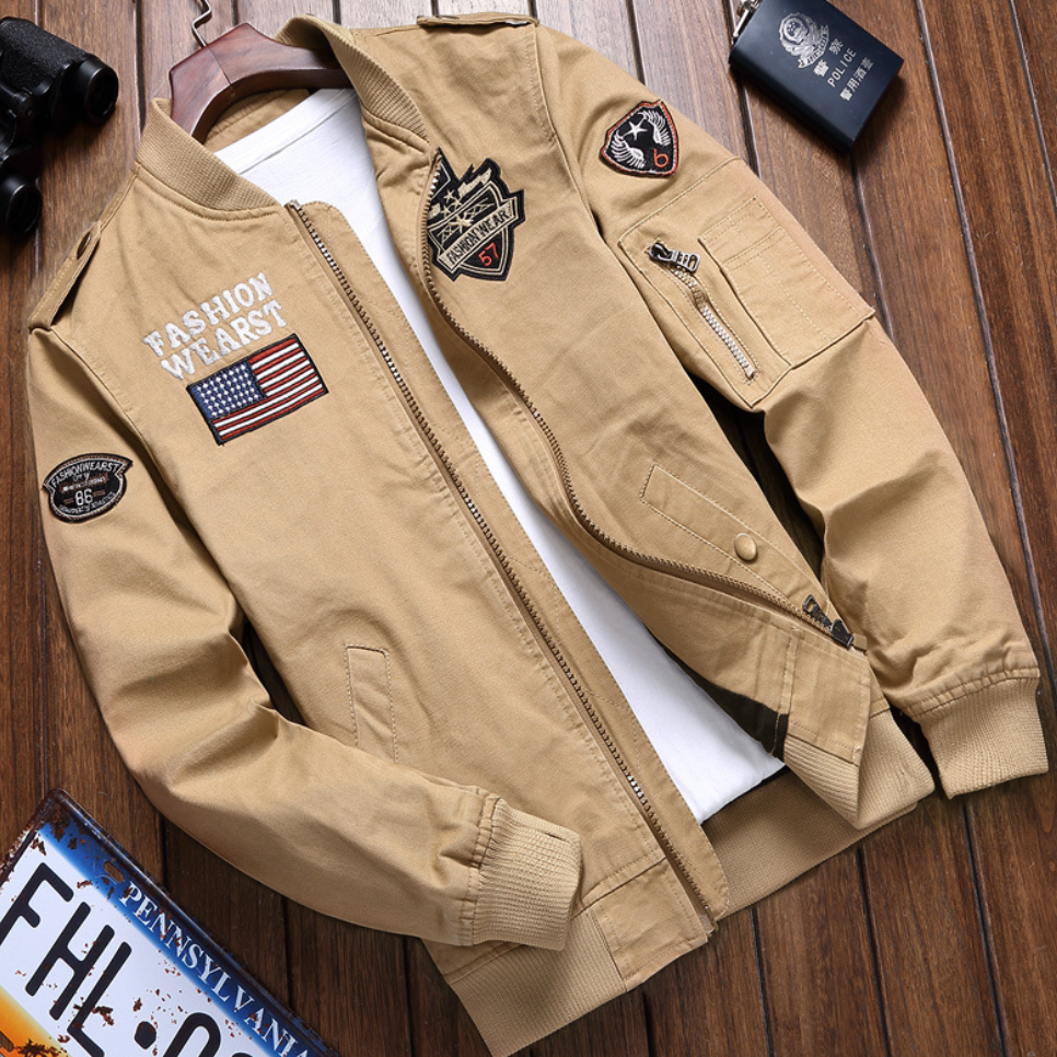 Men's Embroidered Bomber Jacket