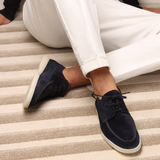 Men's Suede Slip-On Loafers with Rubber Sole