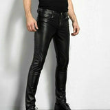 Men's Slim Fit Faux Leather Pants