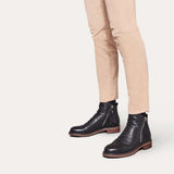 Men's Side Zip Leather Ankle Boots