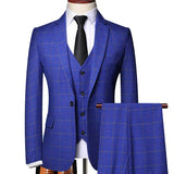 Men's Three-Piece Suit with Blazer, Waistcoat and Trousers