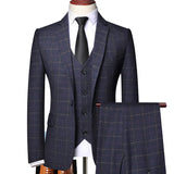 Men's Three-Piece Suit with Blazer, Waistcoat and Trousers
