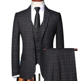 Men's Three-Piece Suit with Blazer, Waistcoat and Trousers