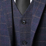 Men's Three-Piece Suit with Blazer, Waistcoat and Trousers