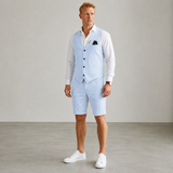 Men's Elegant Green Linen Spring Shorts