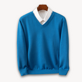 Men's V-Neck Fine Knit Sweater