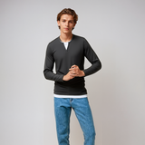Men's Layered Crew Neck Knit Sweater