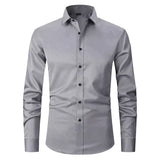 Men's Fitted Long Sleeve Point Collar Shirt