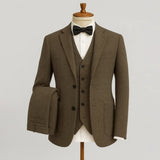 Men's Green Tweed Knitted Vest