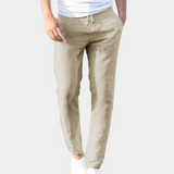 Men's Linen Drawstring Elastic Waist Trousers