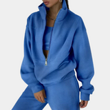 Half-Zip Pullover and Straight-Leg Two-Piece Set