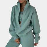 Half-Zip Pullover and Straight-Leg Two-Piece Set