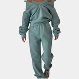 Half-Zip Pullover and Straight-Leg Two-Piece Set