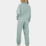 Half-Zip Pullover and Straight-Leg Two-Piece Set