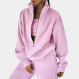 Half-Zip Pullover and Straight-Leg Two-Piece Set
