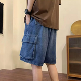Men's Relaxed Fit Denim Cargo Shorts