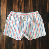 Men's Striped Drawstring Swim Shorts