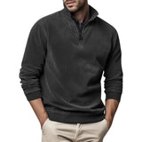 Men's Half-Zip Stand-Collar Fleece Sweater