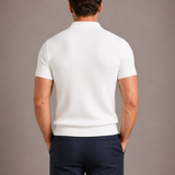Men's Zip Neck Knit Polo Shirt