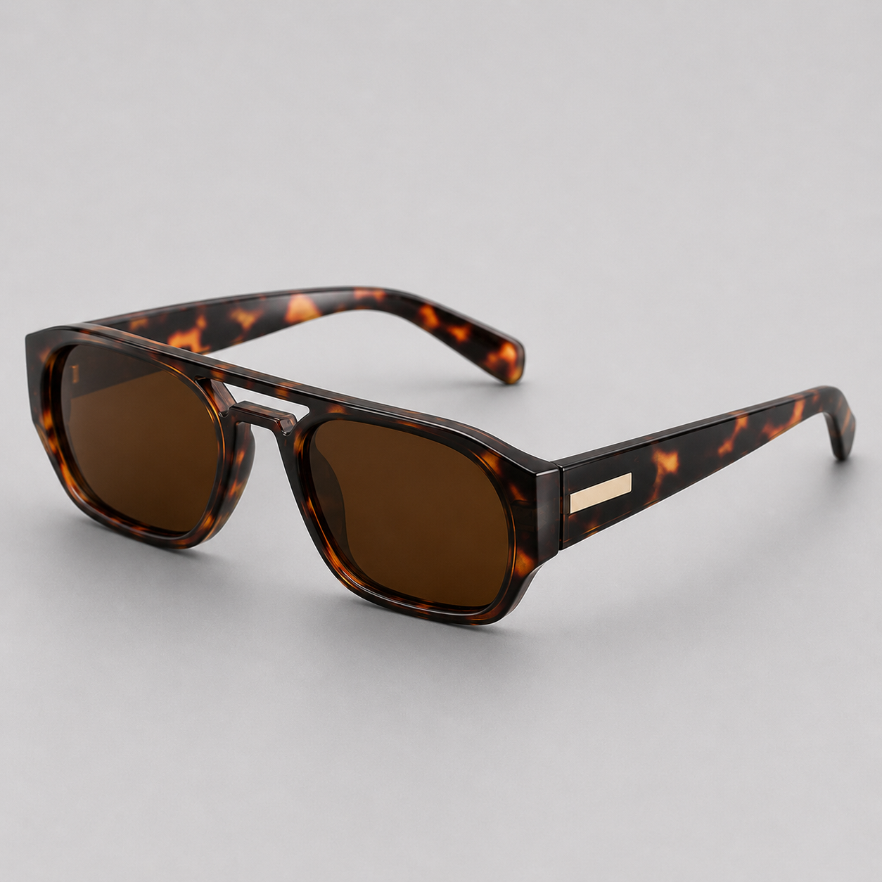 Men's Rectangular Polycarbonate Sunglasses with Tinted Lenses