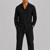 Men's Lightweight Camel Linen Spring Two Piece Set