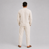 Men's Lightweight Camel Linen Spring Two Piece Set