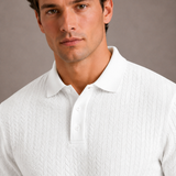 Men's Textured Knit Polo Shirt