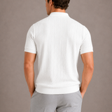 Men's Textured Knit Polo Shirt