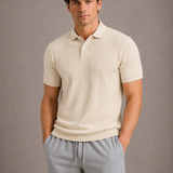 Men's Textured Knit Polo Shirt