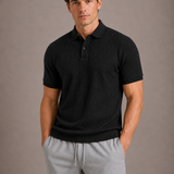 Men's Textured Knit Polo Shirt