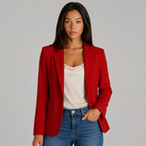 Women's Tailored Single-Button Ponte Knit Blazer